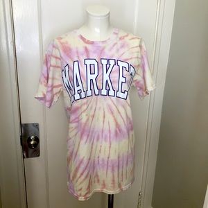 China Market Pink & Purple Dye Tie Logo T-shirt NWT